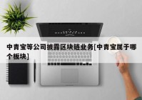 中青宝等公司披露区块链业务[中青宝属于哪个板块]