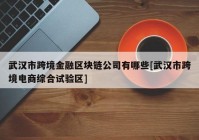 武汉市跨境金融区块链公司有哪些[武汉市跨境电商综合试验区]